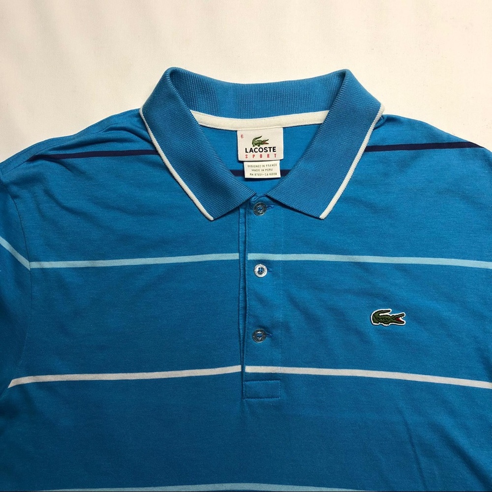 Lacoste Polo Shirt Stripes Pink Blue White